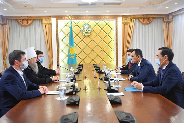 Митрополит Астанайский и Казахстанский Александр и спикер Сената Парламента Республики Казахстан обсудили вопросы укрепления межконфессионального согласия в стране