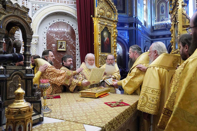 Metropolitan Alexander co-served with His Holiness Patriarch Kirill at the Liturgy at the Cathedral of Christ the Savior in Moscow and took part in the consecration of Archimandrite Khrisanf (Konoplev) as Bishop of Chimkent