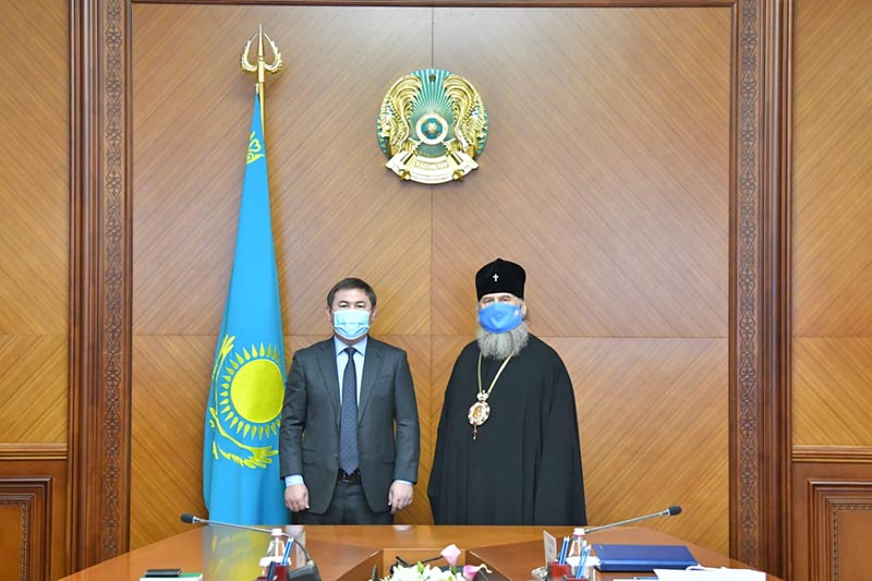 Состоялась встреча Главы Казахстанского Митрополичьего округа с акимом города Чимкента М.Д. Айтеновым