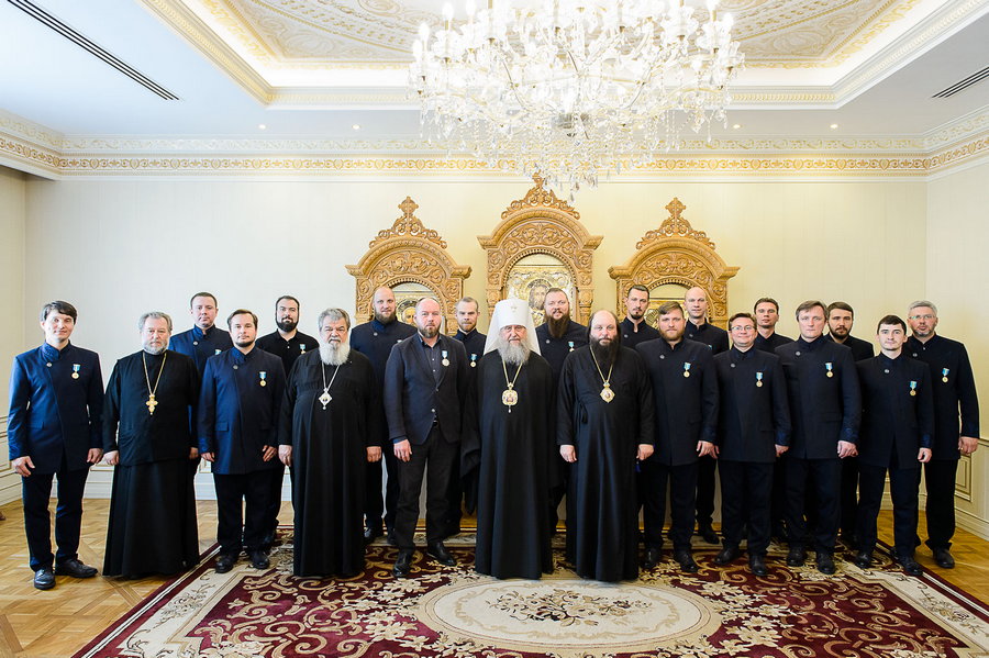 Глава Казахстанского Митрополичьего округа встретился с хором Сретенского ставропигиального мужского монастыря Москвы