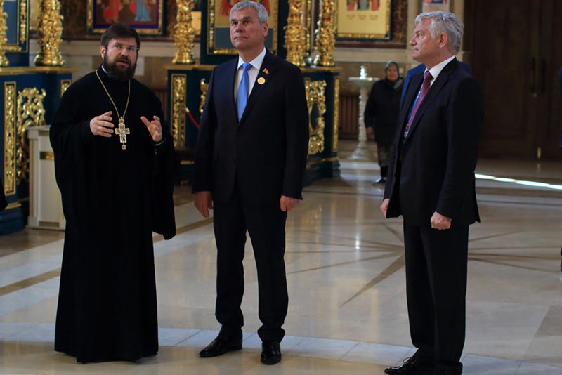Успенский кафедральный собор Нур-Султана посетил Председатель Палаты представителей Национального собрания Республики Беларусь