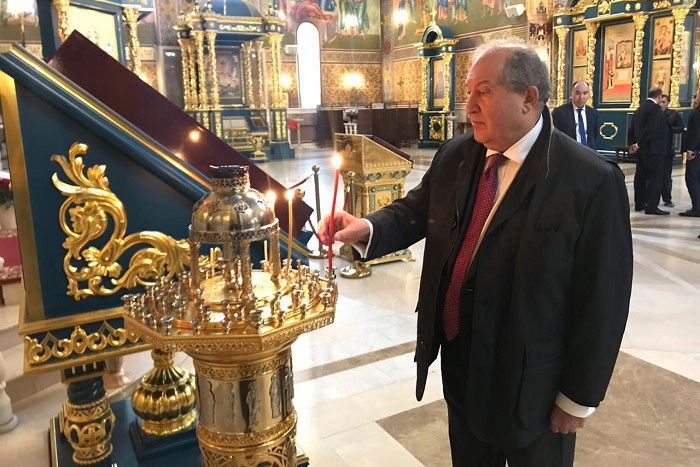 Успенский кафедральный собор в столице Казахстана посетил Президент Республики Армения А.В. Саркисян