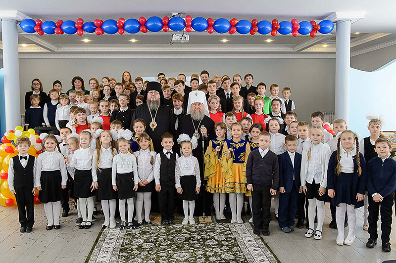 Глава Православной Церкви Казахстана посетил частное учебное заведение – гимназию во имя преподобного Сергия Радонежского в городе Петропавловске